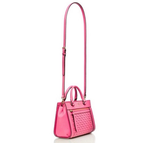 NWOT! Kate Spade | Delaney Perri Lane Bubbles Peony Pink Leather Satchel - Picture 4 of 16
